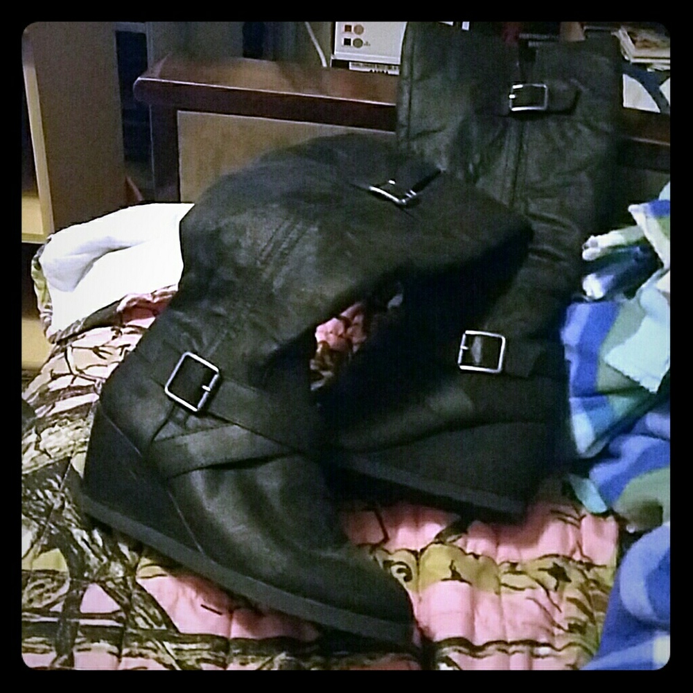 Knee high black boots